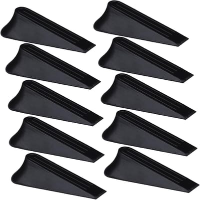 Deurstoppers Set - Deurwiggen - Deur Beveiligen - Rubberen Materiaal - 11x3.9cm - Zwart