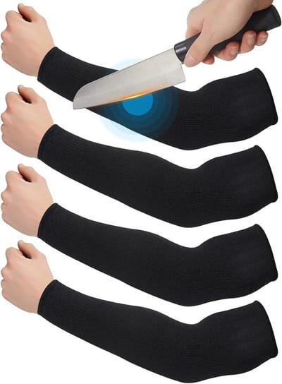 2 Paar Arm Sleeves Beschermers voor Dunne Huid en Bloeduitstortingen - Snijbestendige Mouwen voor Mannen en Vrouwen, Zwart, Maat L