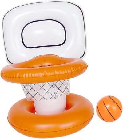 Daity 1 stuk - Generieke drijvende ringgoal, met lucht gevuld veldspeelgoed, veerkrachtig vinyl met steunframe, stabiele drijfring, basketbaldoel met minimalistisch design, veldspeelgoed voor strand- en tuinactiviteiten