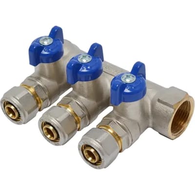 Sanivesk Verdeler Meerlagen 3gr +kogelkraan Blauw 3/4"fx16mm