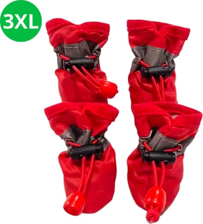 Livano Hondenschoenen Pootbeschermer - Hondenschoenen - 4 Stuks - Hondenschoentjes - Pootbescherming Hond - Waterbestendig - Rood 3XL
