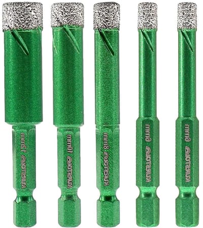 Diamantboor bits set - Tegelboor keramiek - Materiaal Boren - Geïntegreerde Koeling - 6-12 mm - Grijs