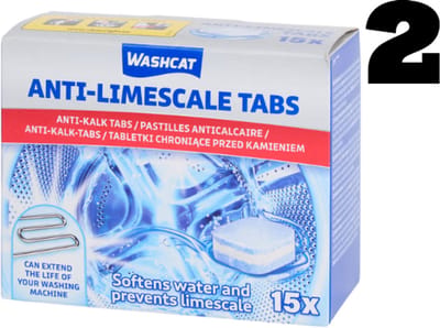 Washcat Anti-kalk wasmachinetabs (2x15)