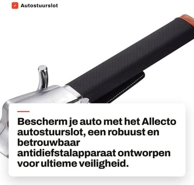 Dailygoods- Stuurslot Diefstalbeveiliging - Antidiefstalslot - Autostuurblokkering - Hoogwaardig Leer - Robuust en Duurzaam - Veiligheidsfunctie - Autoslot