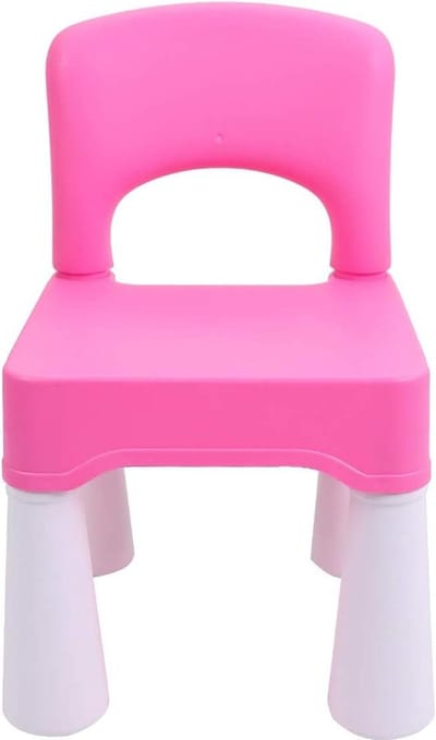 Comfortabele Kinderstoel voor Meisjes - Roze Kunststof Stoel met Rugleuning - Tot 100 kg Gewichtsvermogen