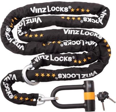 VINZ Oyu ART 4 Bootslot / Motorslot - 3 Meter Extra Lang Kettingslot - 3 sleutels - 300 cm