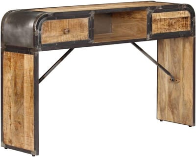 Massief Houten Dressoir - Bijzetkast Mangohout - Opbergen en Decoreren - Unieke Houtnerf - 120 x 30 x 75 cm