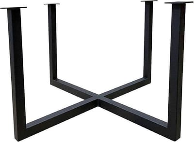 FLE - Stalen salononderstel zwart vierkant 50 bij 50 cm en hoogte 37 cm (koker 3 x 3 cm)