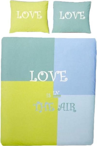 Covers & Co Love Is In The Air Dekbedovertrek - Eenpersoons - 140x200/220 cm - Groen