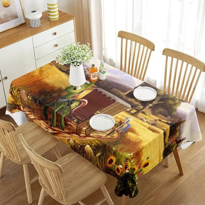Boerderij Tafelkleed Landelijk Pastorale Boerderijstijl Herfst Oogst voor Rechthoekig Tafelkleed voor Huisdecoratie Woonkamer Eetkamer Keuken 70x70cm