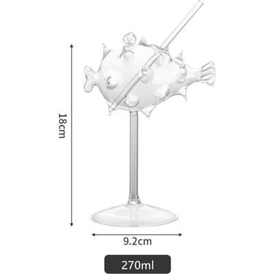 Amerikaanse Stijl Realistische Kogelvis Moleculaire Cocktailglas Ballonvis Kogelvis Rietje Bekerglas Mengen Wijn Margaret Beker 270ml white