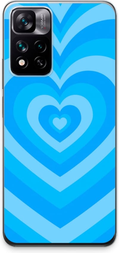 Case Company® - Hoesje geschikt voor Xiaomi 11i hoesje - Hart Blauw - Soft Cover Telefoonhoesje - Bescherming aan alle Kanten en Schermrand
