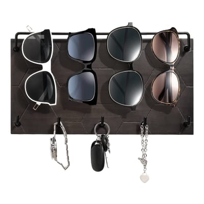 Allecto - Sunglass Organizer - Sleutelhanger - Decoratief - Grijs - Brilhouder - Eyewear opslag - Geschikt voor entree - Multifunctioneel