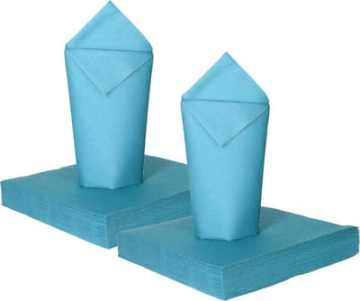Givi Italia Feestelijke servetten - 50x - babyblauw - 2 laags - 33x33cm