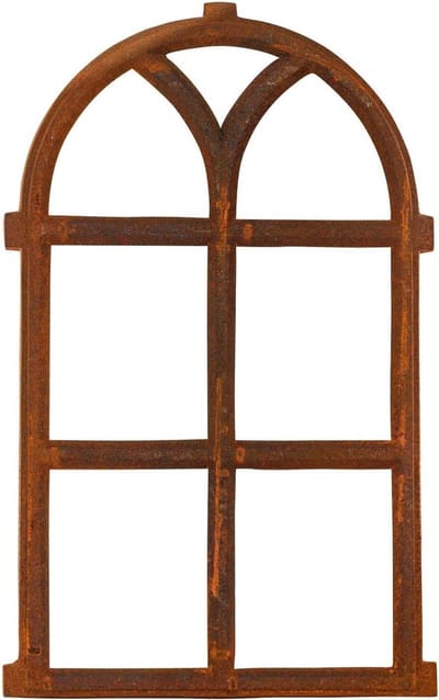 Antiek Stalraam van IJzer met Rooster 68x40 cm Decoratief of voor Beglazing