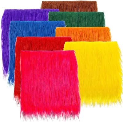 Pluche Stof Vierkant 25x25cm voor DIY Projecten, Stoelhoezen, Kostuums en Kerstdecoraties in Lichtblauw - Set van 5