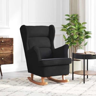 vidaXL - Schommelstoel - met - kussen - Zwart - 92 - x - 71 - x - 100 - cm - Multiplex
