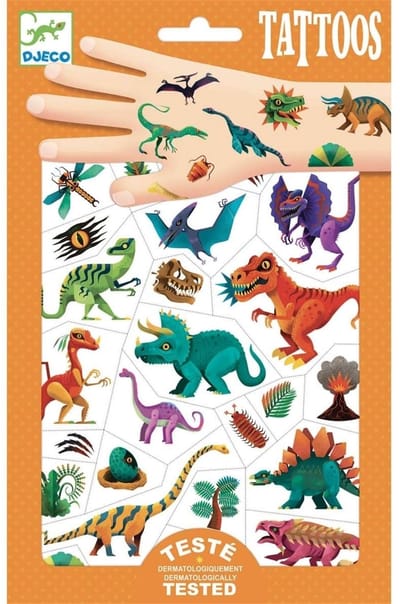 Djeco tattoo Dino Club - tijdelijke tattoos voor kinderen dinosaurus.
