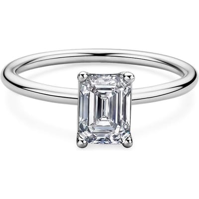 100% 925 Sterling Zilver 4 Karaat Rechthoekige Echte Moissanite Diamant Bruiloft Verloving Sieraden Ring 6 white