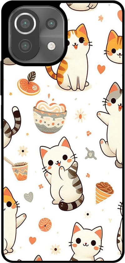 Smartphonica Telefoonhoesje Geschikt voor Xiaomi 11 Lite met katten opdruk - TPU backcover case cat design geschikt voor Xiaomi 11 Lite