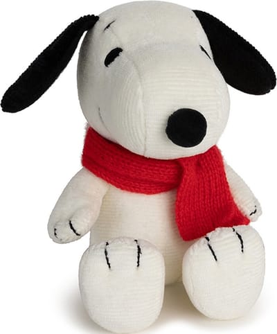 Bon ton toys knuffelhond snoopy met sjaal - 17 cm