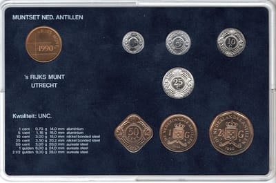 's Rijks Munt Nederlandse Antillen Muntset 1990 - Officiële jaarset munten