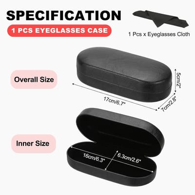 Hard Shell Bril Etui van PU Leder, Grote Beschermende Zonnebril Organizer voor Dames en Heren, Ideaal voor Reizen en Opbergen