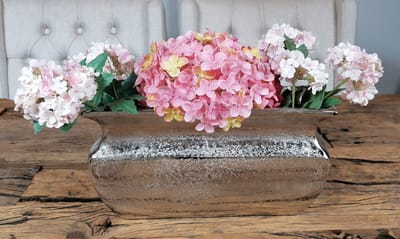 Vaas bloemenvaas pot bokaalvaas decoratieve ovaas aluminium zilver 30 cm