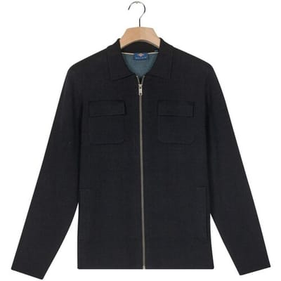 Baileys Vest Cardigan Zip Polo Collar Double Chestpocket Cotton Cashmere Navy / male