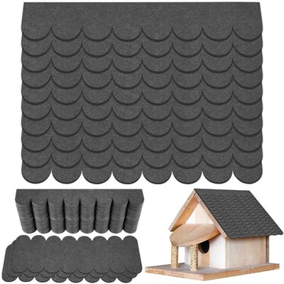 53 Stuks Zelfklevende Dakvilt Schindels voor Vogelhuisjes, Nestkasten en DIY Projecten - Grijs Dakbedekking voor Creatieve Klussen