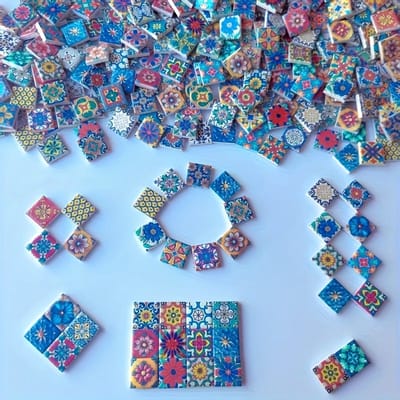 500 g DIY Mozaïek Tegels – Kleurrijke 3D Tegels voor DIY, Kunst & Huisdecoratie