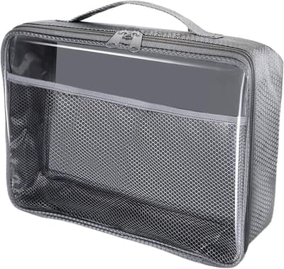 Speelgoedopbergzakken - Opbergzakken PVC - Speelgoed organiseren - Met gaaspaneel - 267 x 245 x 47 cm - Doorzichtig