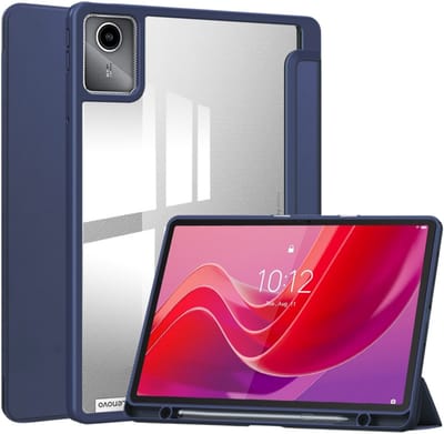 Lunso Geschikt voor Lenovo Tab M11 - Luxe Acrylic Tri-Fold Bookcase hoes - Blauw