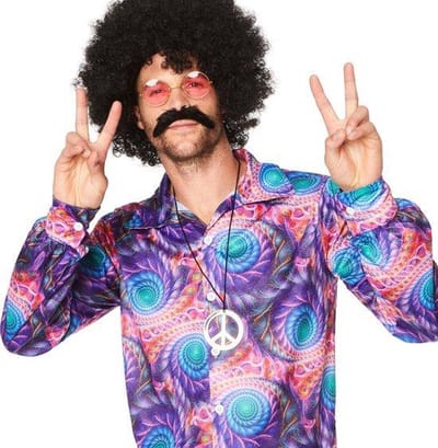 Karnival Costumes Disco Retro Overhemd Boho Heren Carnavalskleding Heren Foute Party '60 '70 Party Carnaval - Polyester - Paars - Maat S - Shirt