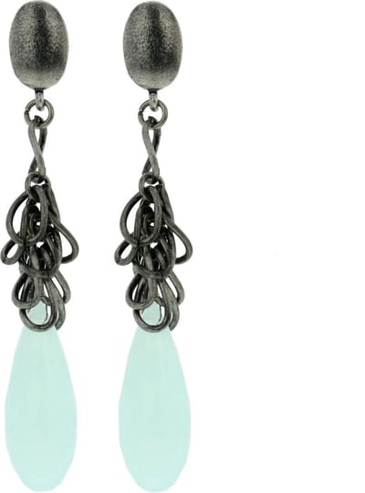 Behave - Oorhangers met blauwe druppel - Artistieke avondstijl