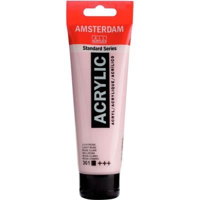 Peinture acrylique - Amsterdam - Tube 120ml - Couleur Rose - Résistance à la lumière - Finition Satinée rose