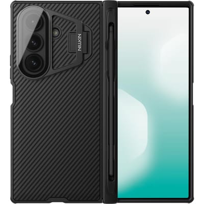 Nillkin CamShield Prop Magnetic - Hoesje Geschikt voor Samsung Galaxy Z Fold 7 - Compatibel met MagSafe en Qi2 - S-Pen Back Cover Camera Bescherming / Standaard - Carbon