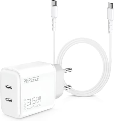Usb C Adapter 35w + usb-C Kabel 2 Meter - Snelle Oplader usb-C Voor Laptop en Smartphone