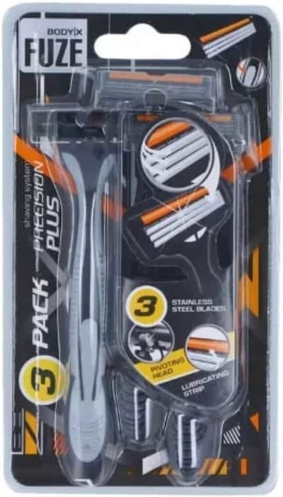 FUZE Scheermes - Kunststof / Metaal - 3 Stuks - Scheren - Scheermesje - Scheermesjes - Hygiëne - Vaderdag Cadeau - Voor hem - Papa - papadag