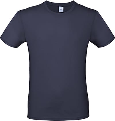 2-Pack herenshirt '150' met ronde hals B&C Collectie Donkerblauw maat XS