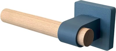 Home 3D® - Deurklink Blauw – Vierkant Rozet – Beukenhout – Voor Binnendeur / Interieurdeur – Gemakkelijk te monteren – Stijlvolle deurkruk