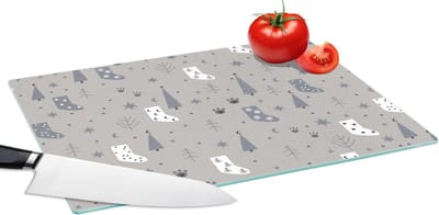 Glazen Snijplank - 39x28 - Sokken - Patronen - Kerst - Snijplanken Glas