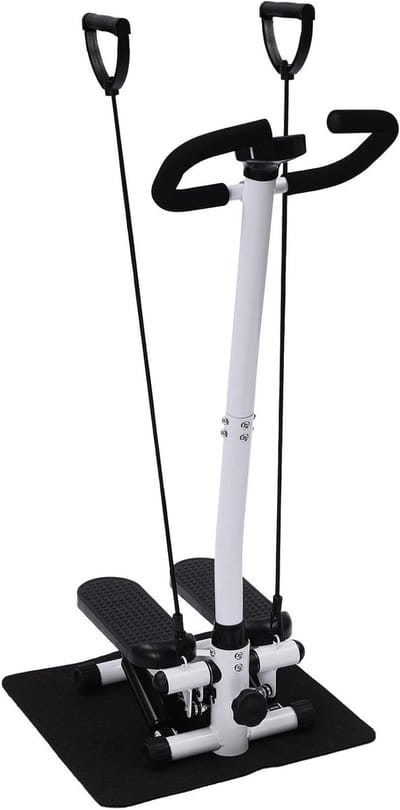 Fitness Stepper - Hometrainer - Afvallen Vormen - Met Weerstandsbanden - 150 kg 110 cm - Zwart