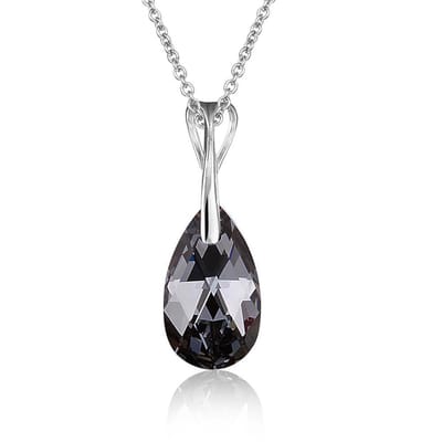 Montebello Ketting Pia DZ421H - Swarovski Druppel - 925 Zilver Gerhod. - 16mm - 40cm