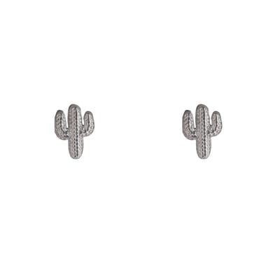 Go Dutch Label Oorknoppen Cactus Stud Zilverkleurig