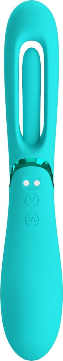 Pretty Love - Romance Lexie - Vibrator met Wiebelend Tongetje - Turquoise