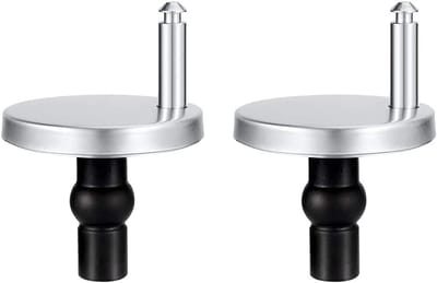 Verstelbare Toiletbril Scharnieren - Universele Vervangingsset met Snelle Ontgrendeling, Inclusief Rubberen Moeren en Schroeven voor Blinde Gaten, 45mm Basis