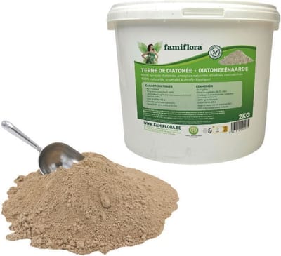 Famiflora Diatomeeënaarde 2kg - Natuurlijk poeder - Voor kippenhok & tuin - Drooghoudend
