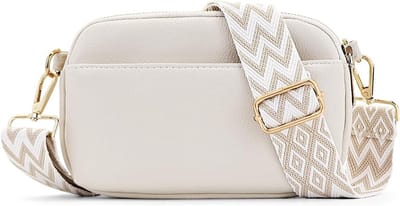 Dames schoudertas met 3 vakken, leren crossbody tas met verstelbare schouderbanden en trendy design