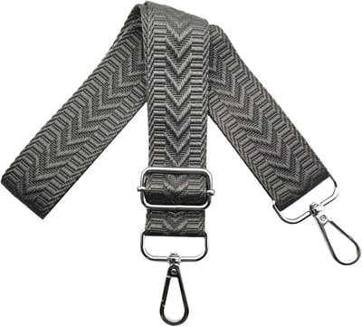 Verstelbare Schouderband voor Handtassen, Breed 3.8 cm, Met Zilveren Karabijnhaak, Ideaal voor Dames, Crossbody en Schoudertassen, Donkergrijs